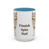 15oz Finnish Spitz Dog Dad Mug, Light Blue, front view