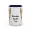15oz Finnish Spitz Dog Dad Mug, Navy, front view