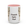 15oz Finnish Spitz Dog Dad Mug, Pink, front view