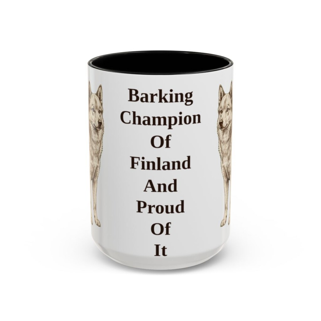 15oz-finnish-spitz-mug-humor-black-front 15oz Funny Finnish Spitz Mug, Black, front view