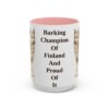 15oz-finnish-spitz-mug-humor-pink 15oz Funny Finnish Spitz Mug, Pink, front view