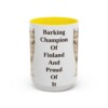 15oz-finnish-spitz-mug-humor-yellow 15oz Funny Finnish Spitz Mug, Yellow, front view