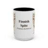 15oz Finnish Spitz Latin Mug, Black, front view