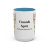 15oz Finnish Spitz Latin Mug, Light Blue, front view