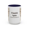 15oz Finnish Spitz Latin Mug, Navy, front view
