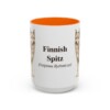 15oz Finnish Spitz Latin Mug, Orange, front view