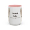 15oz Finnish Spitz Latin Mug, Pink, front view