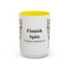 15oz Finnish Spitz Latin Mug, Yellow, front view