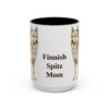 15oz Finnish Spitz Dog Mom Mug, Black, front view