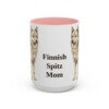 15oz Finnish Spitz Dog Mom Mug, Pink, front view
