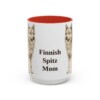 15oz Finnish Spitz Dog Mom Mug, Red, front view