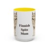 15oz Finnish Spitz Dog Mom Mug, Yellow, front view