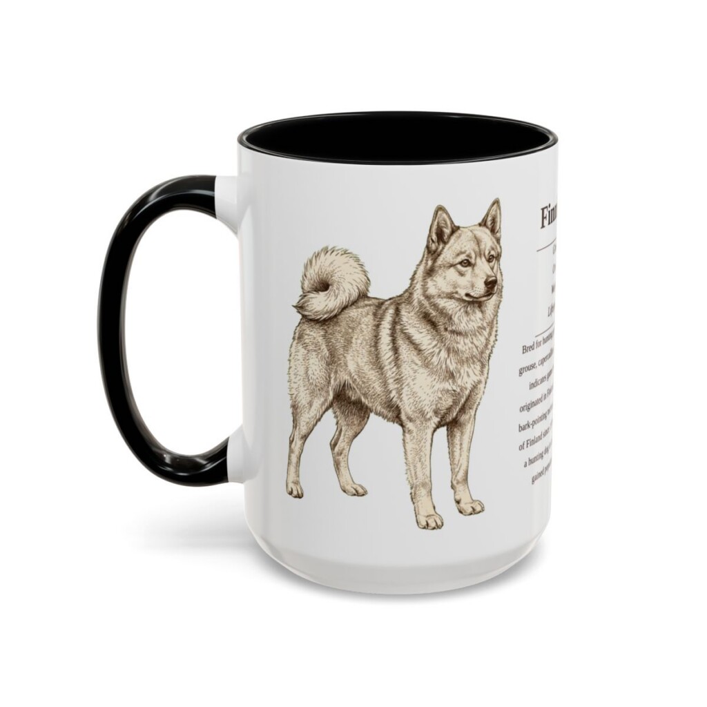 15oz Finnish Spitz Mug, Black, left side view