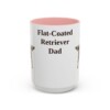 15oz-flat-coated-retriever-mug-dad-pink 15oz Flat-Coated Retriever Dog Dad Mug, Pink, front view