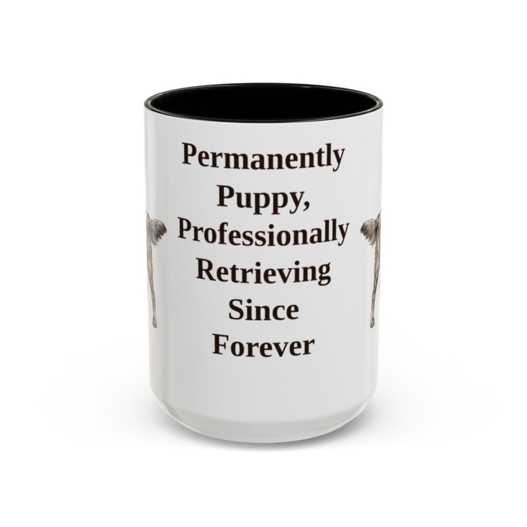 15oz-flat-coated-retriever-mug-humor-black-front 15oz Funny Flat-Coated Retriever Mug, Black, front view
