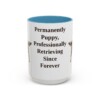 15oz-flat-coated-retriever-mug-humor-light-blue 15oz Funny Flat-Coated Retriever Mug, Light Blue, front view