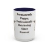 15oz-flat-coated-retriever-mug-humor-navy 15oz Funny Flat-Coated Retriever Mug, Navy, front view