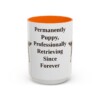 15oz-flat-coated-retriever-mug-humor-orange 15oz Funny Flat-Coated Retriever Mug, Orange, front view