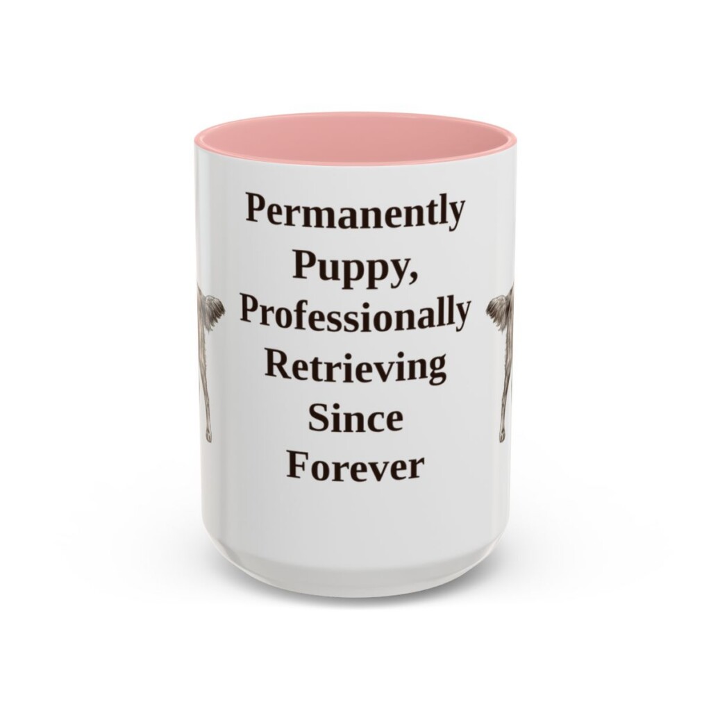 15oz-flat-coated-retriever-mug-humor-pink 15oz Funny Flat-Coated Retriever Mug, Pink, front view