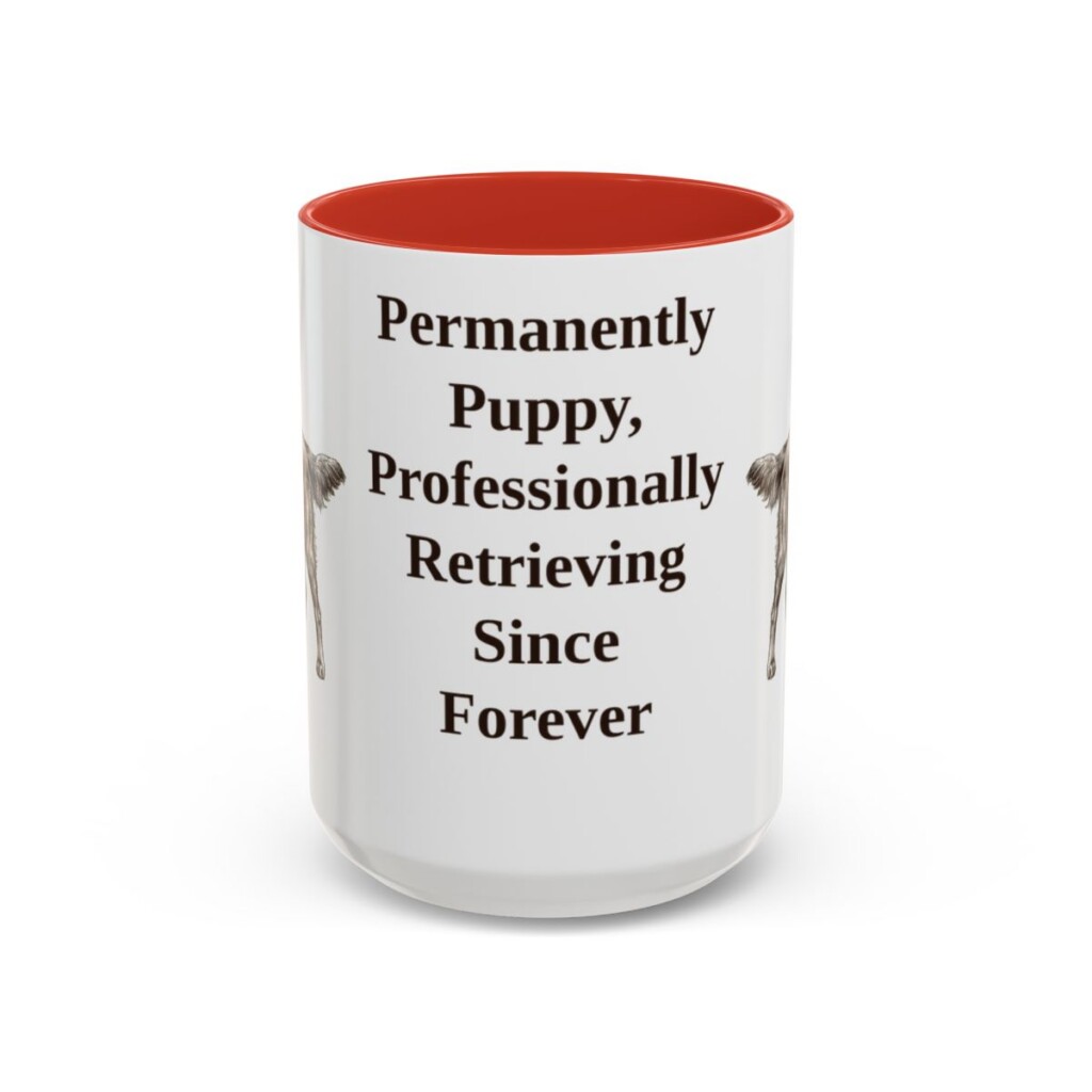 15oz-flat-coated-retriever-mug-humor-red 15oz Funny Flat-Coated Retriever Mug, Red, front view