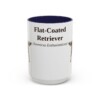 15oz-flat-coated-retriever-mug-latin-navy 15oz Flat-Coated Retriever Latin Mug, Navy, front view