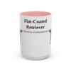 15oz-flat-coated-retriever-mug-latin-pink 15oz Flat-Coated Retriever Latin Mug, Pink, front view