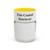 15oz-flat-coated-retriever-mug-latin-yellow 15oz Flat-Coated Retriever Latin Mug, Yellow, front view