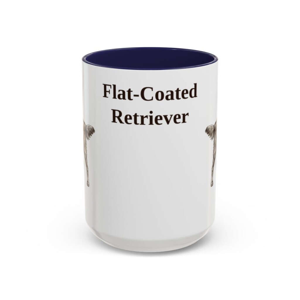 15oz Flat-Coated Retriever Mug, Navy, front view