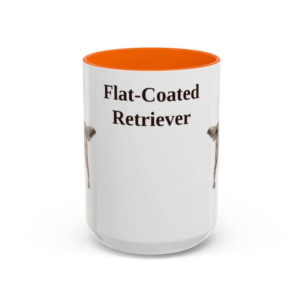 15oz Flat-Coated Retriever Mug, Orange, front view