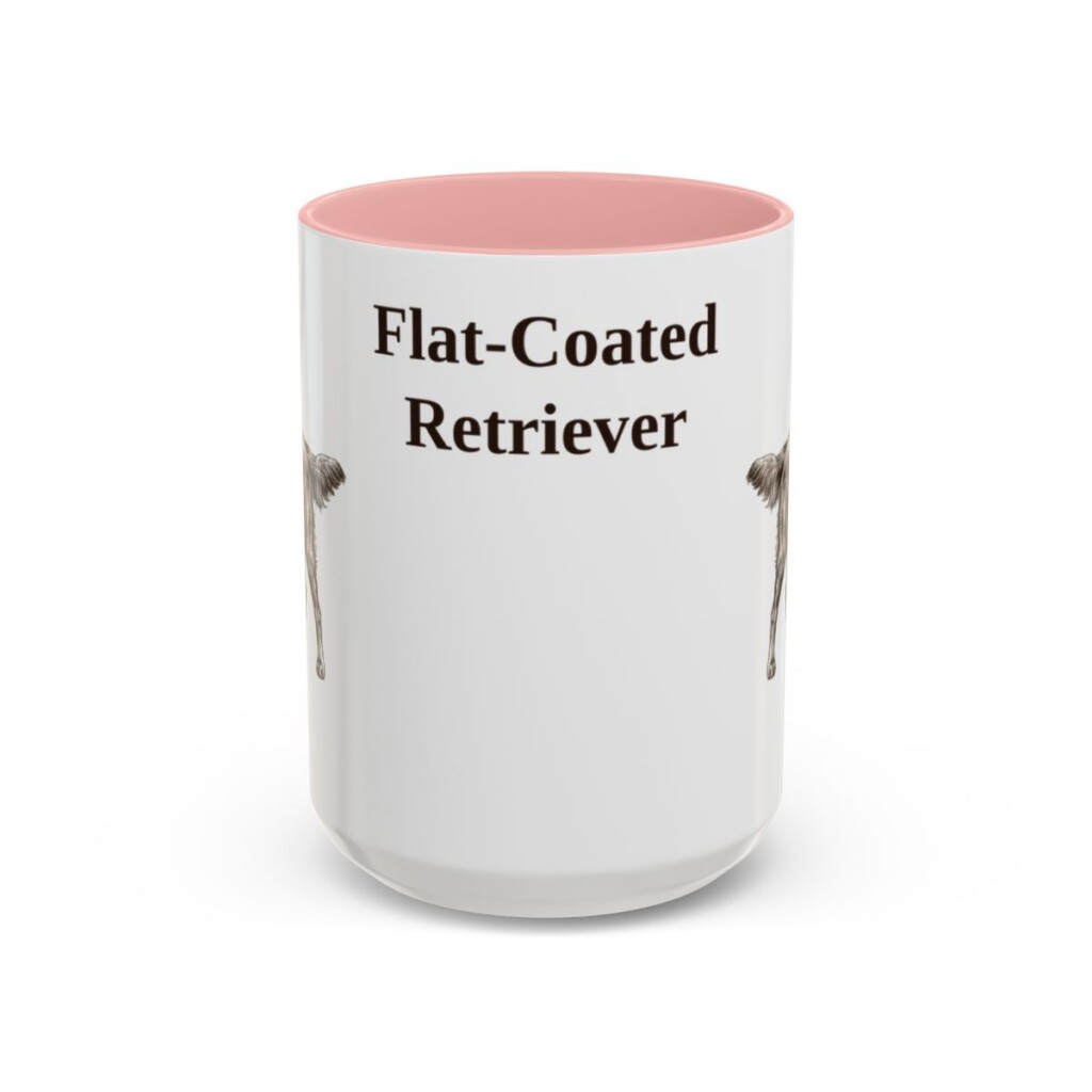 15oz Flat-Coated Retriever Mug, Pink, front view