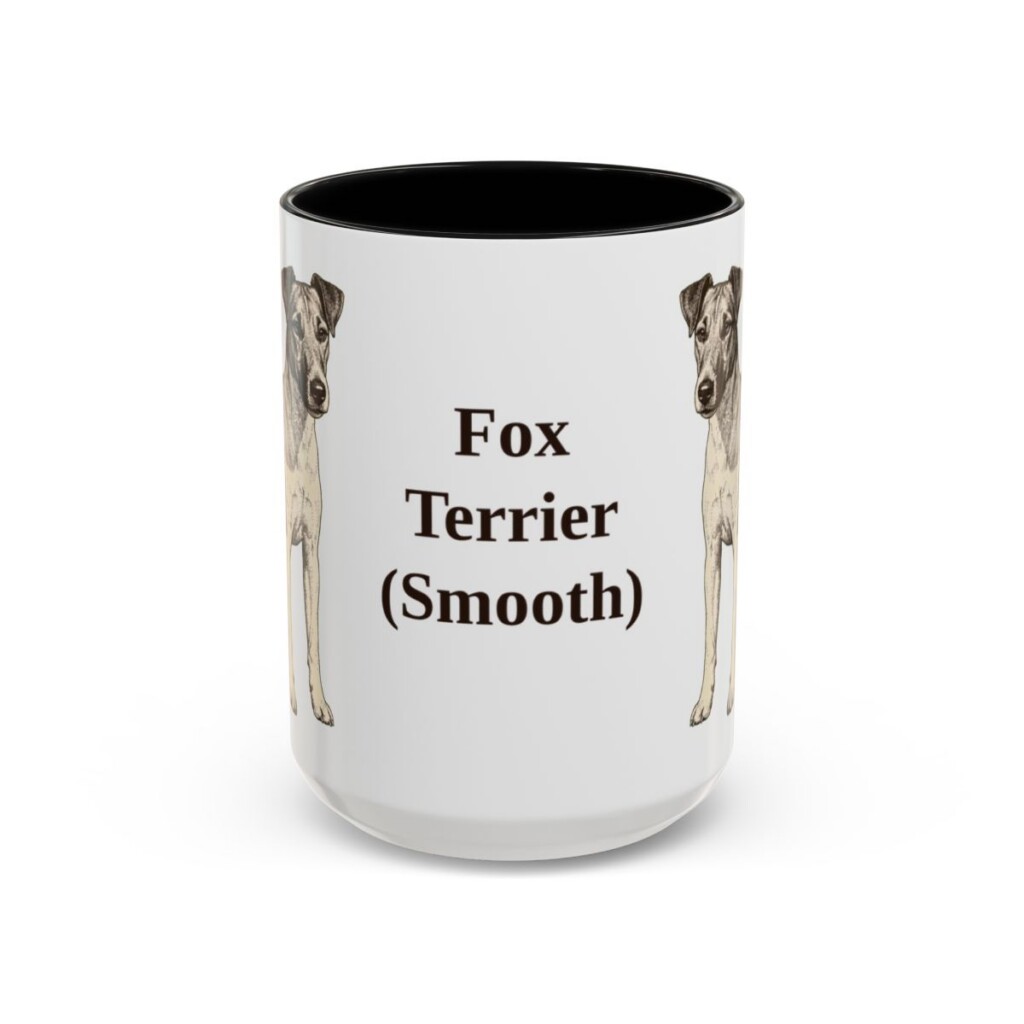15oz Fox Terrier (Smooth) Mug, Black, front view