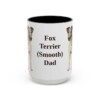 15oz Fox Terrier (Smooth) Dog Dad Mug, Black, front view