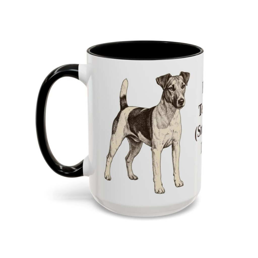 15oz Fox Terrier (Smooth) Dog Dad Mug, Black, left side view