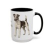 15oz Fox Terrier (Smooth) Dog Dad Mug, Black, right side view