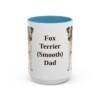 15oz Fox Terrier (Smooth) Dog Dad Mug, Light Blue, front view