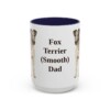 15oz Fox Terrier (Smooth) Dog Dad Mug, Navy, front view
