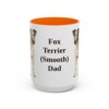 15oz Fox Terrier (Smooth) Dog Dad Mug, Orange, front view