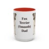 15oz Fox Terrier (Smooth) Dog Dad Mug, Red, front view
