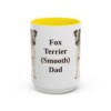 15oz Fox Terrier (Smooth) Dog Dad Mug, Yellow, front view