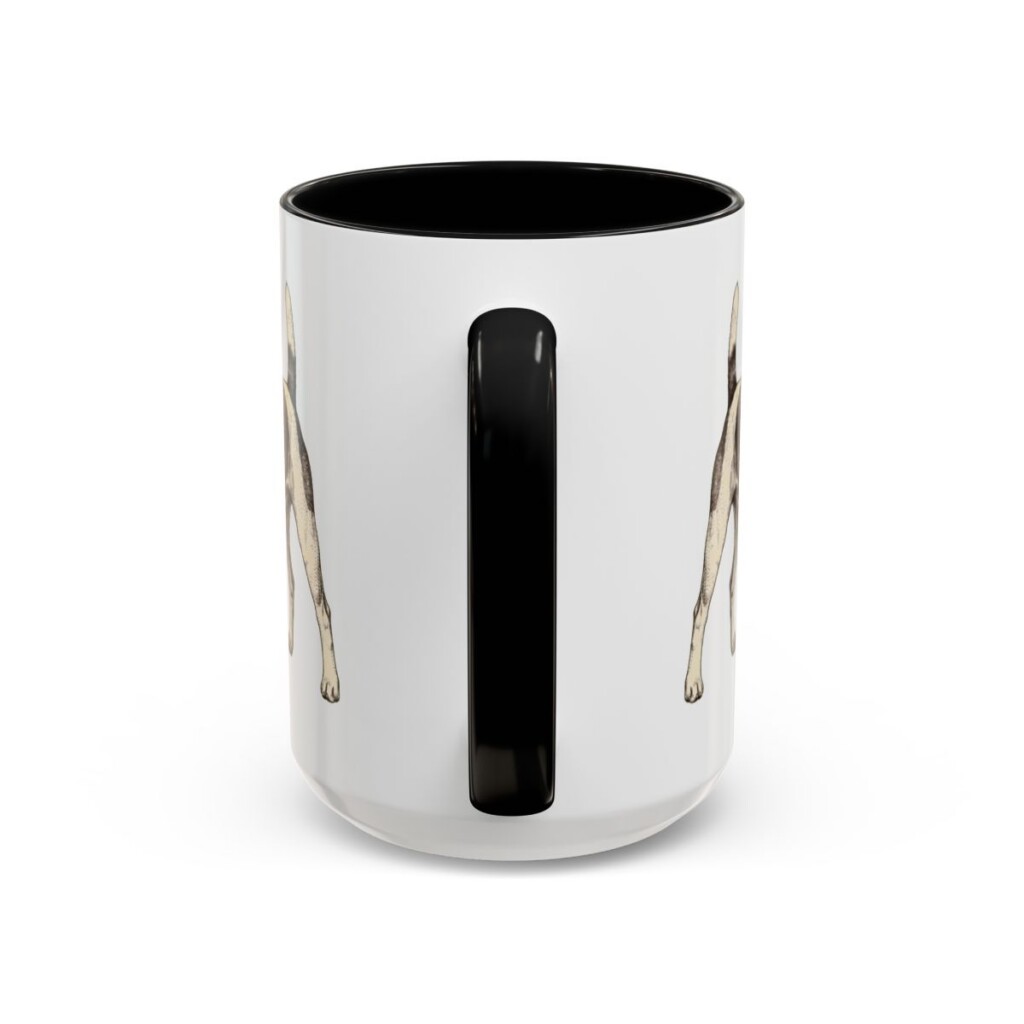 15oz Funny Fox Terrier (Smooth) Mug, Black, back view