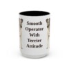 15oz Funny Fox Terrier (Smooth) Mug, Black, front view