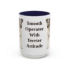 15oz Funny Fox Terrier (Smooth) Mug, Navy, front view