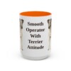 15oz Funny Fox Terrier (Smooth) Mug, Orange, front view