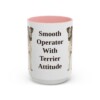 15oz Funny Fox Terrier (Smooth) Mug, Pink, front view