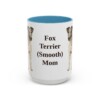 15oz Fox Terrier (Smooth) Dog Mom Mug, Light Blue, front view