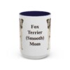15oz Fox Terrier (Smooth) Dog Mom Mug, Navy, front view
