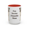 15oz Fox Terrier (Smooth) Dog Mom Mug, Red, front view