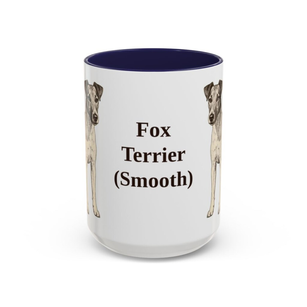 15oz Fox Terrier (Smooth) Mug, Navy, front view