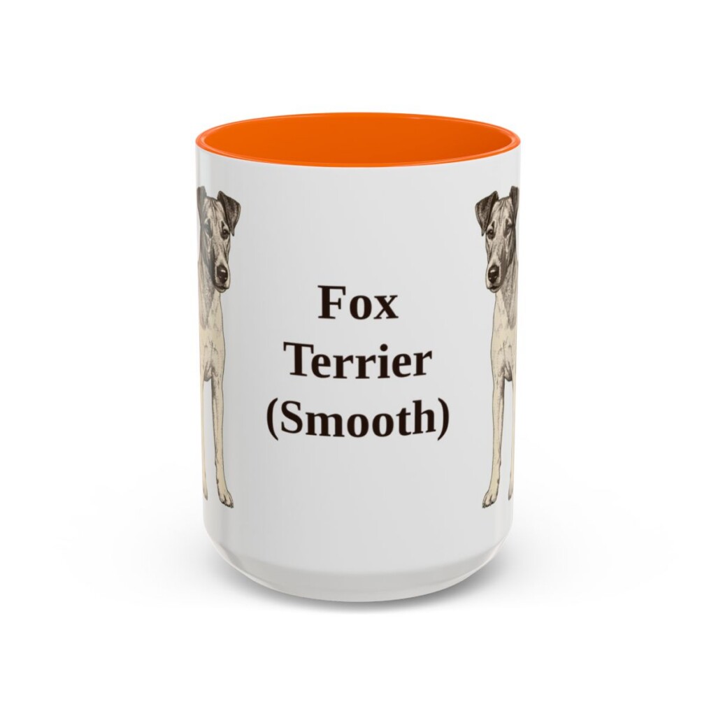 15oz Fox Terrier (Smooth) Mug, Orange, front view