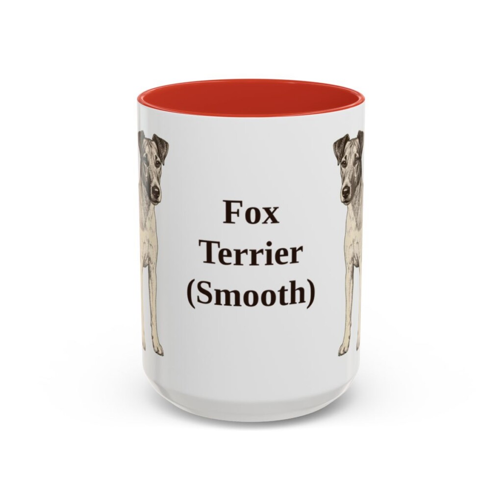 15oz Fox Terrier (Smooth) Mug, Red, front view